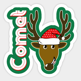 Comet, Family Christmas Santa Anime 8+ Reindeer Tshirts Sticker